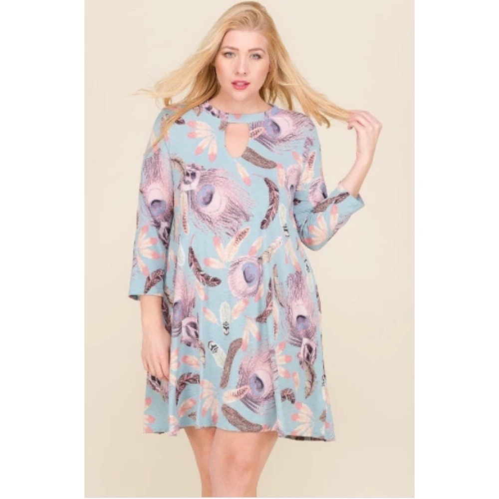 Peacock Feather Swing Dress